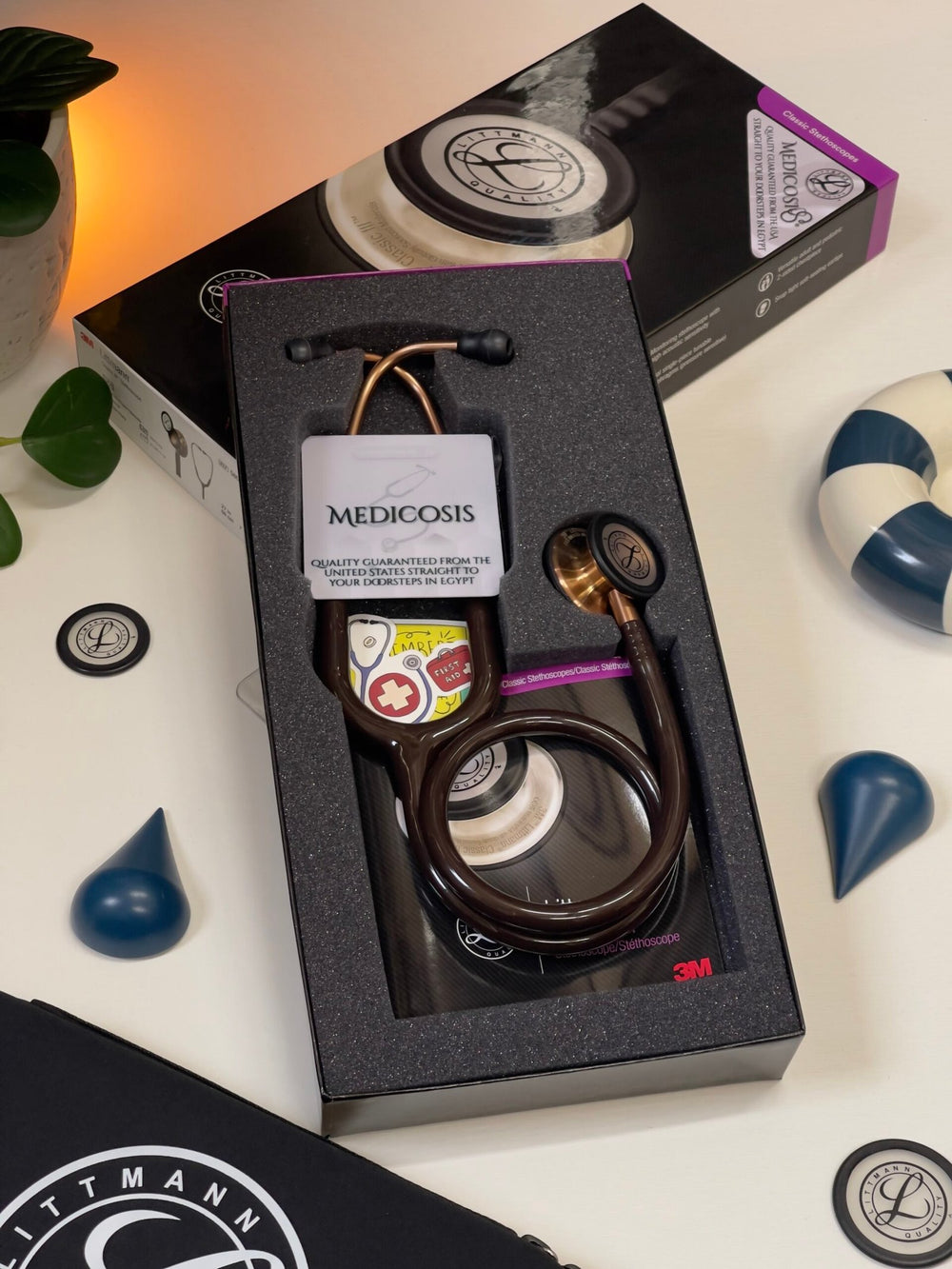 3M™ Littmann® Classic III™ Stethoscope - Chocolate tube & Copper finish chest piece 5809