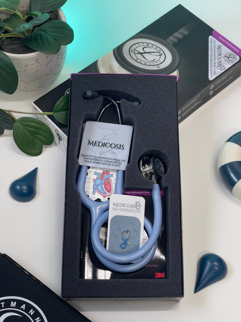 3M™ Littmann® Classic III™ Stethoscope - Ceil blue tube & Mirror finish chest piece 5959