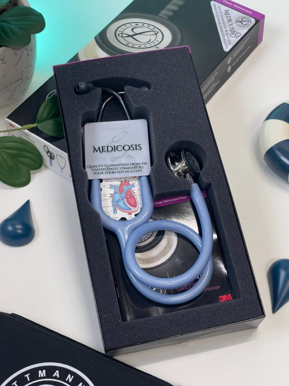 3M™ Littmann® Classic III™ Stethoscope - Ceil blue tube & Mirror finish chest piece 5959