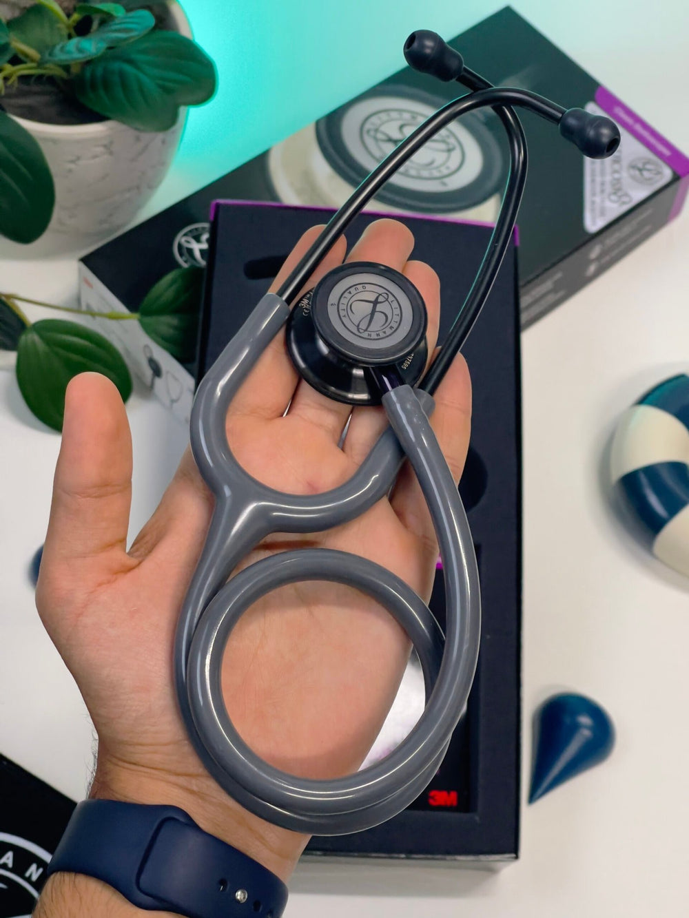 3M™ Littmann® Classic III™ Stethoscope - Gray tube & Smoke black chest piece 5873