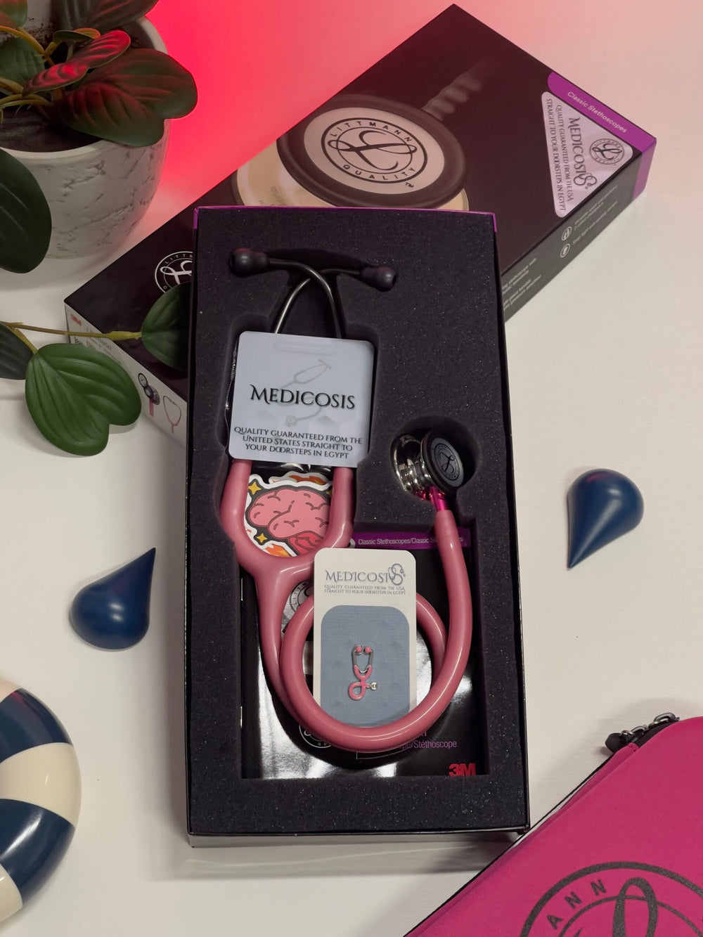 3M™ Littmann® Classic III™ Stethoscope - Pink tube & Mirror finish chest piece 5962
