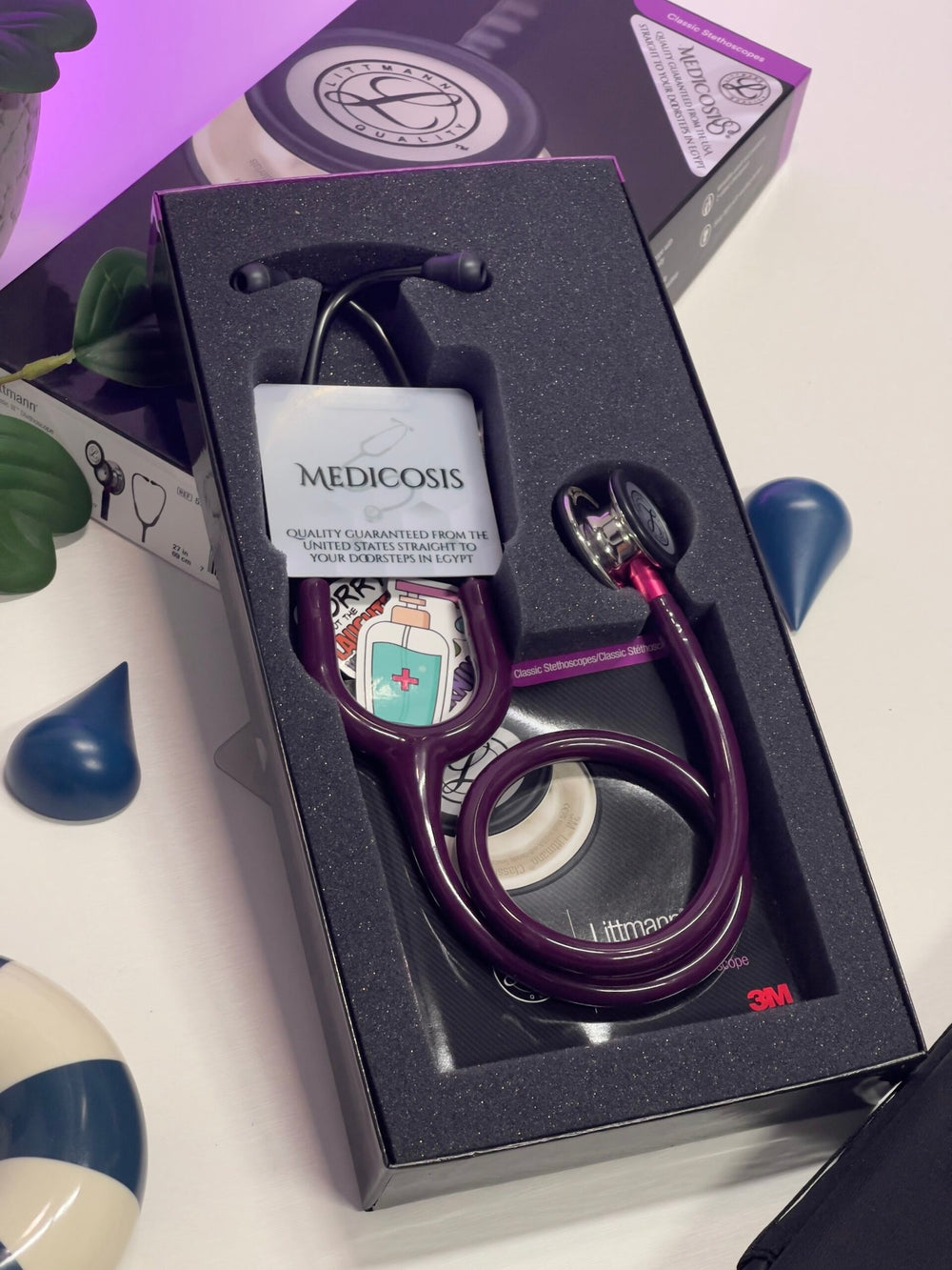 3M™ Littmann® Classic III™ Stethoscope - Plum tube & Mirror finish chest piece 5960
