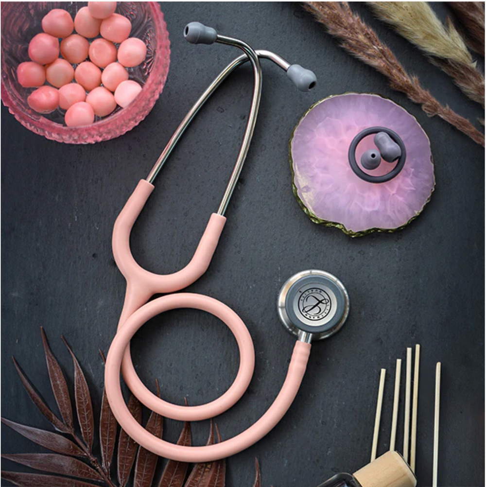 3M™ Littmann® Classic III™ Stethoscope - Champagne rose satin tube & Silver chest piece 5910C