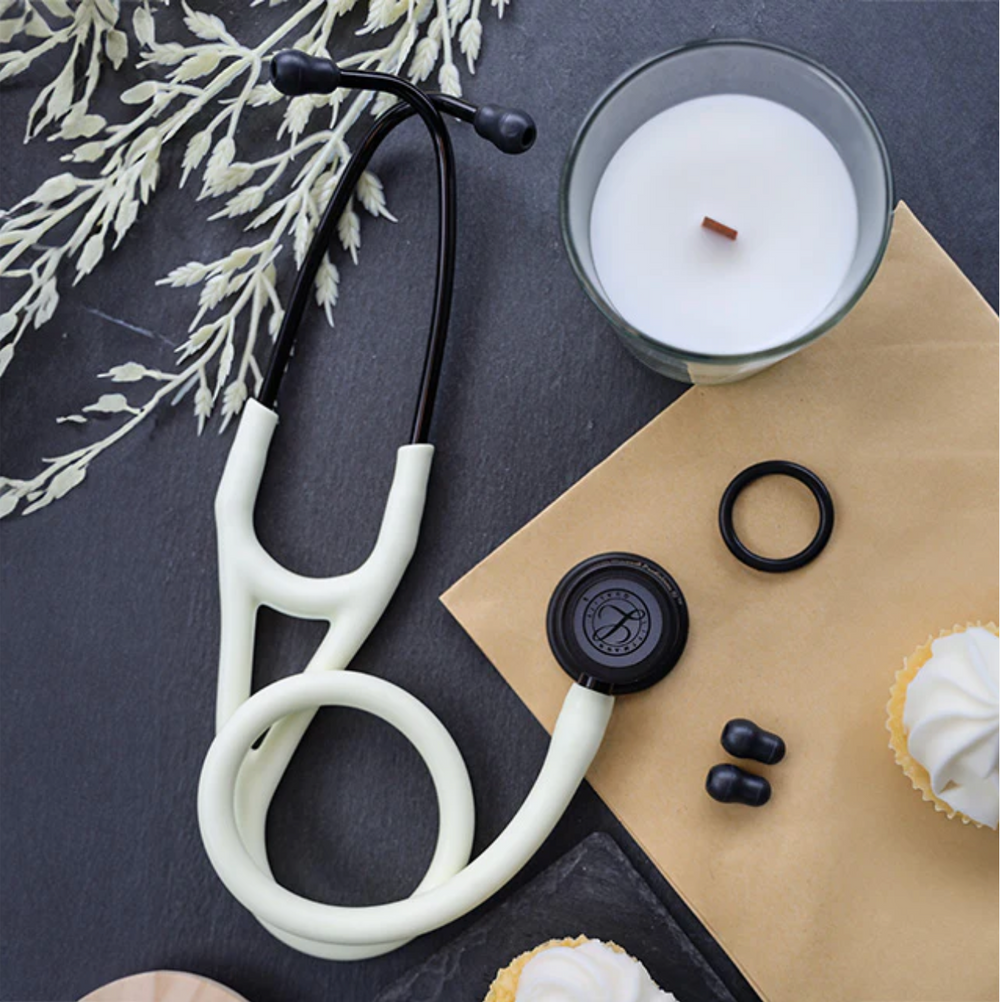 3M™ Littmann® Cardiology IV™ - Alabaster satin tube & Matte black chest piece 6186C