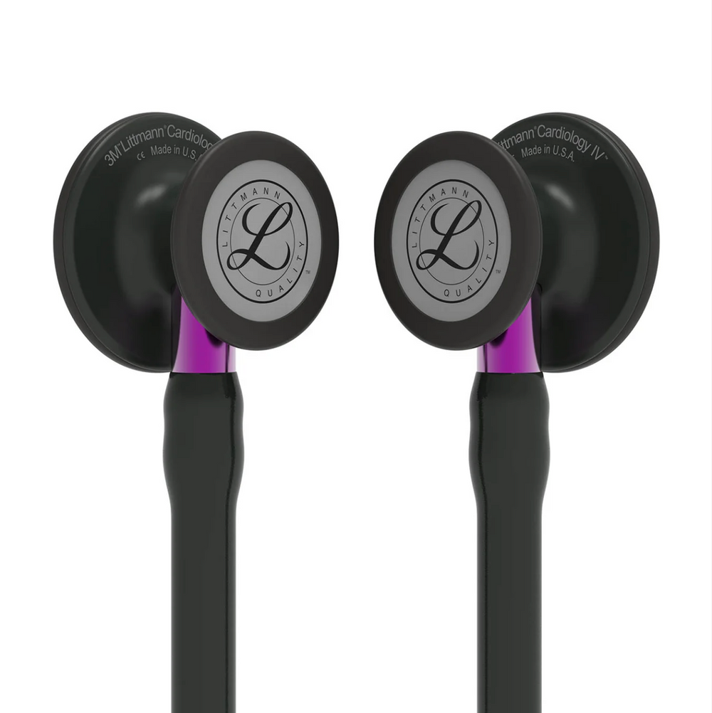 3M™ Littmann® Cardiology IV™ - Black tube & Matte black chest piece, Violet stem 6203