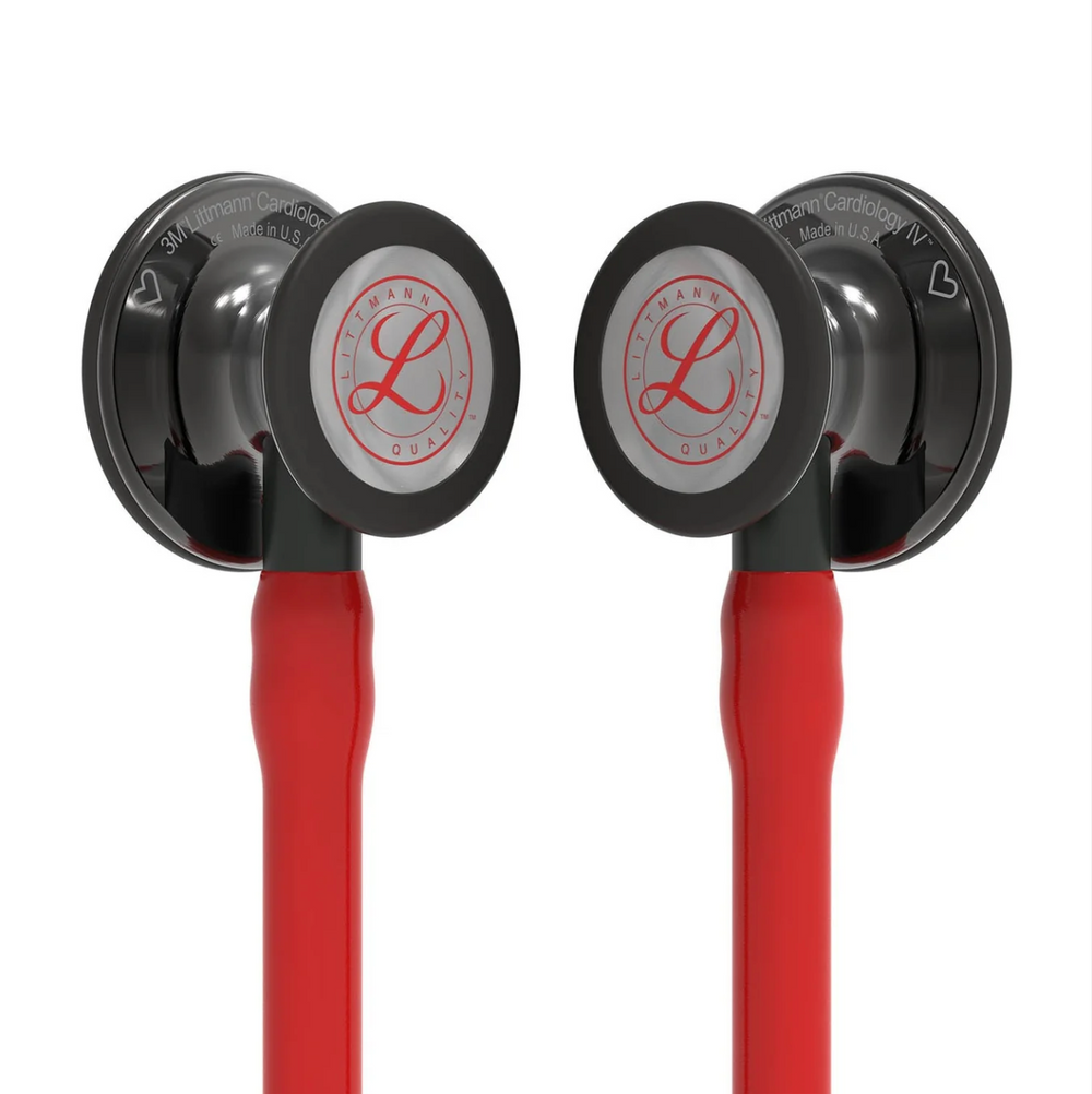 3M™ Littmann® Cardiology IV™ - Red tube & Smoke black chest piece - Engraved Heart "Limited Edition" 6182