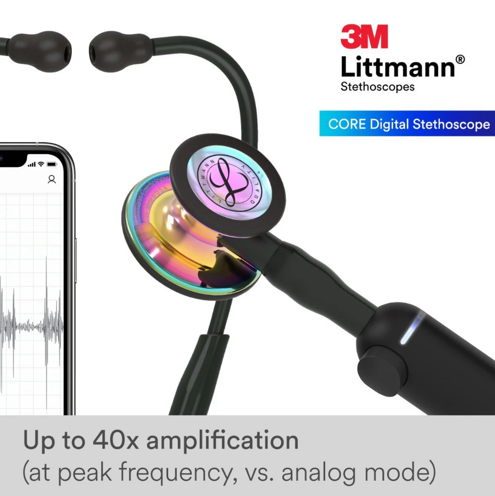 3M™ Littmann® CORE Digital - Black tube & High polish rainbow chest piece 8570