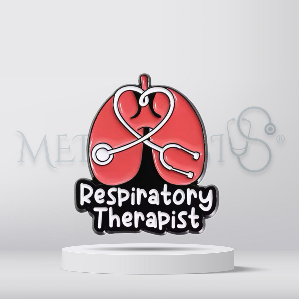 Respiratory therapist lung with stethoscope - Brooch