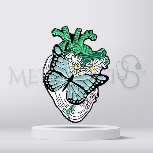 heart with butterfly - Brooch