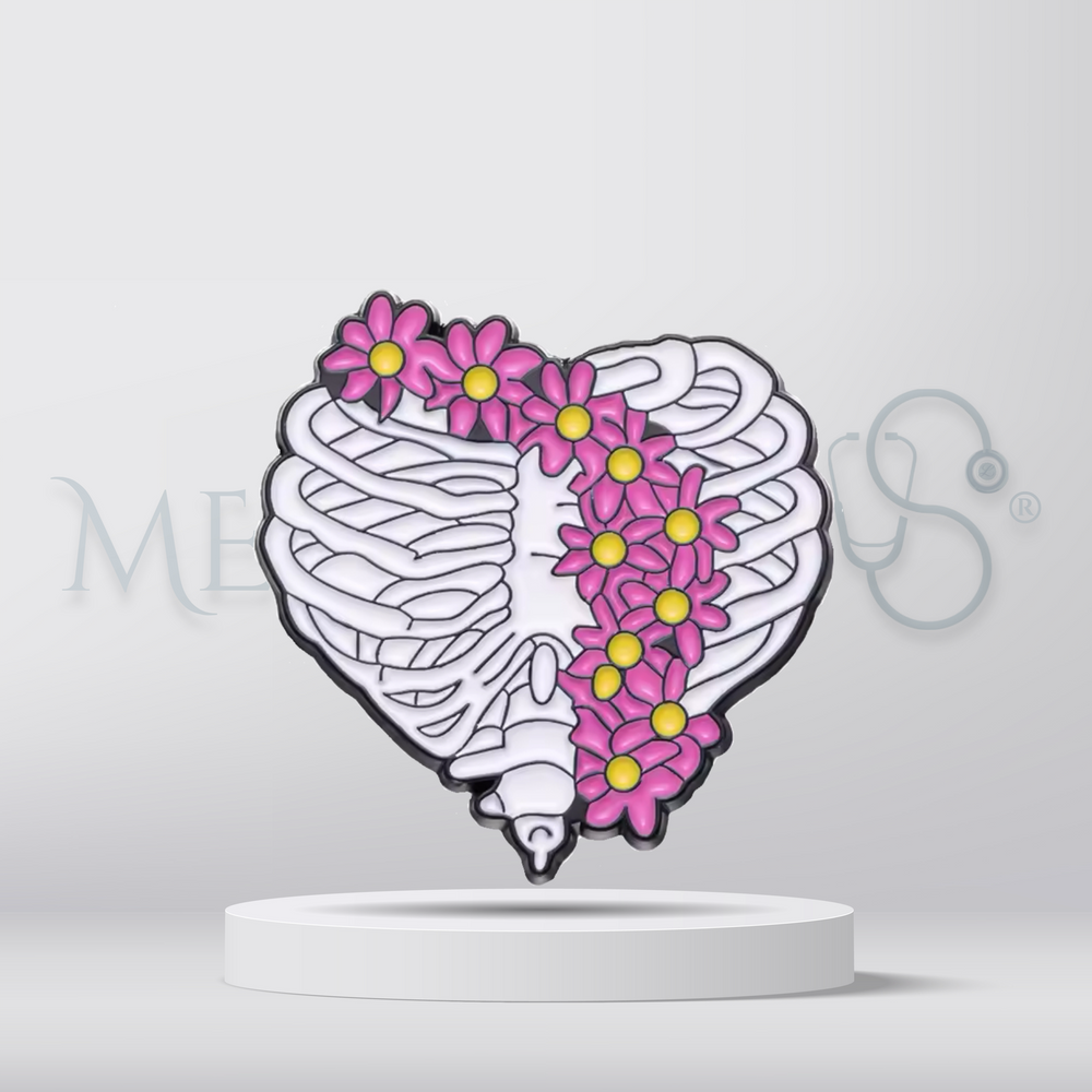 Flowered thoracic cage - Brooch