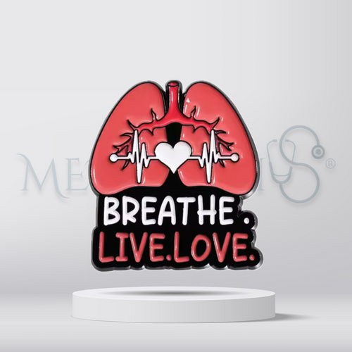 Breath, live &amp; love lung - Brooch