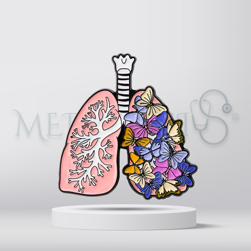 Lung with butterflies - Brooch