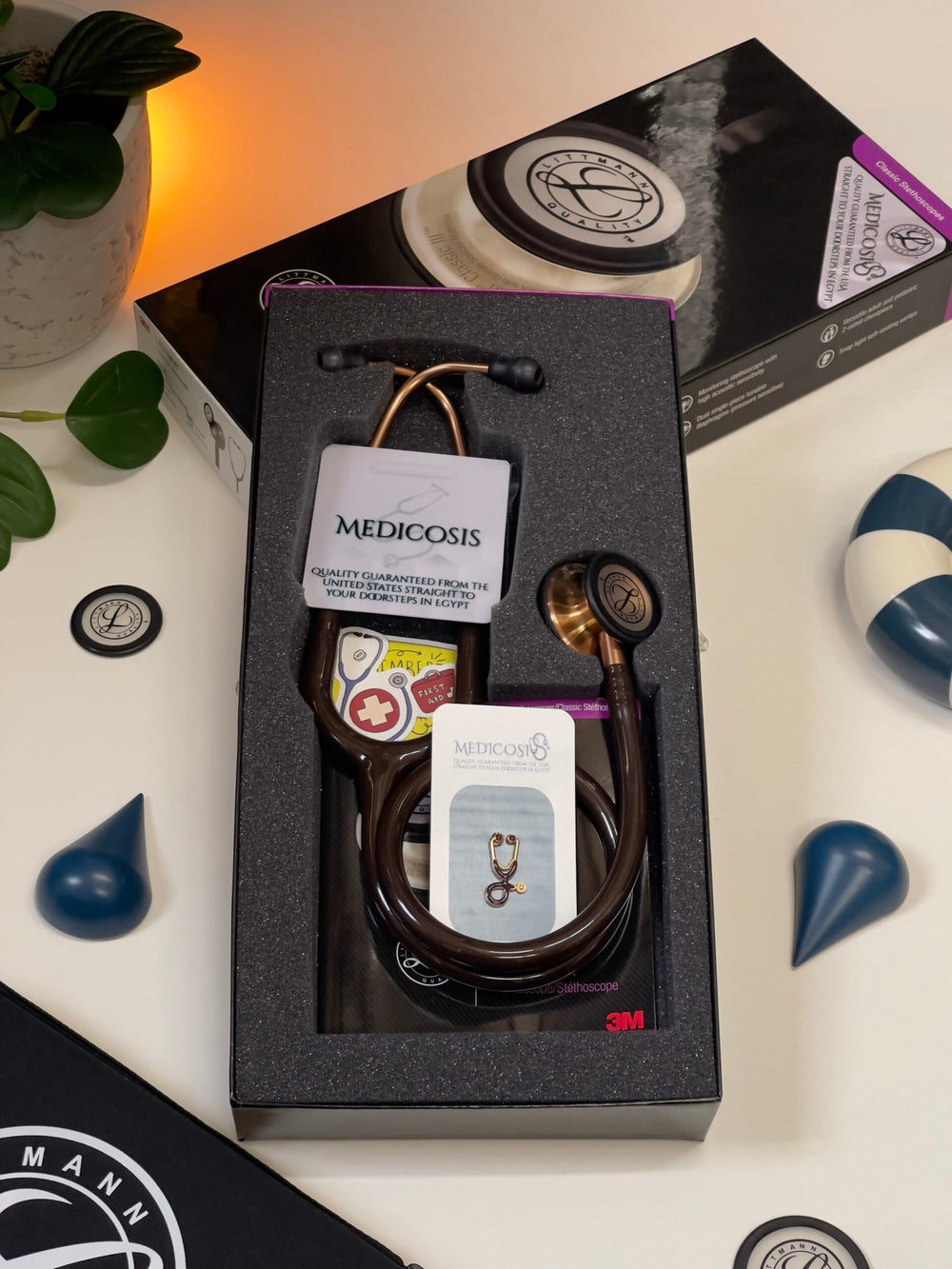 3M™ Littmann® Classic III™ Stethoscope - Chocolate tube & Copper finish chest piece 5809