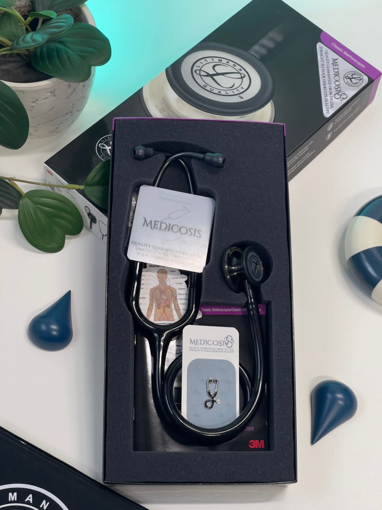 3M™ Littmann® Classic III™ Stethoscope - Black tube & Smoke black