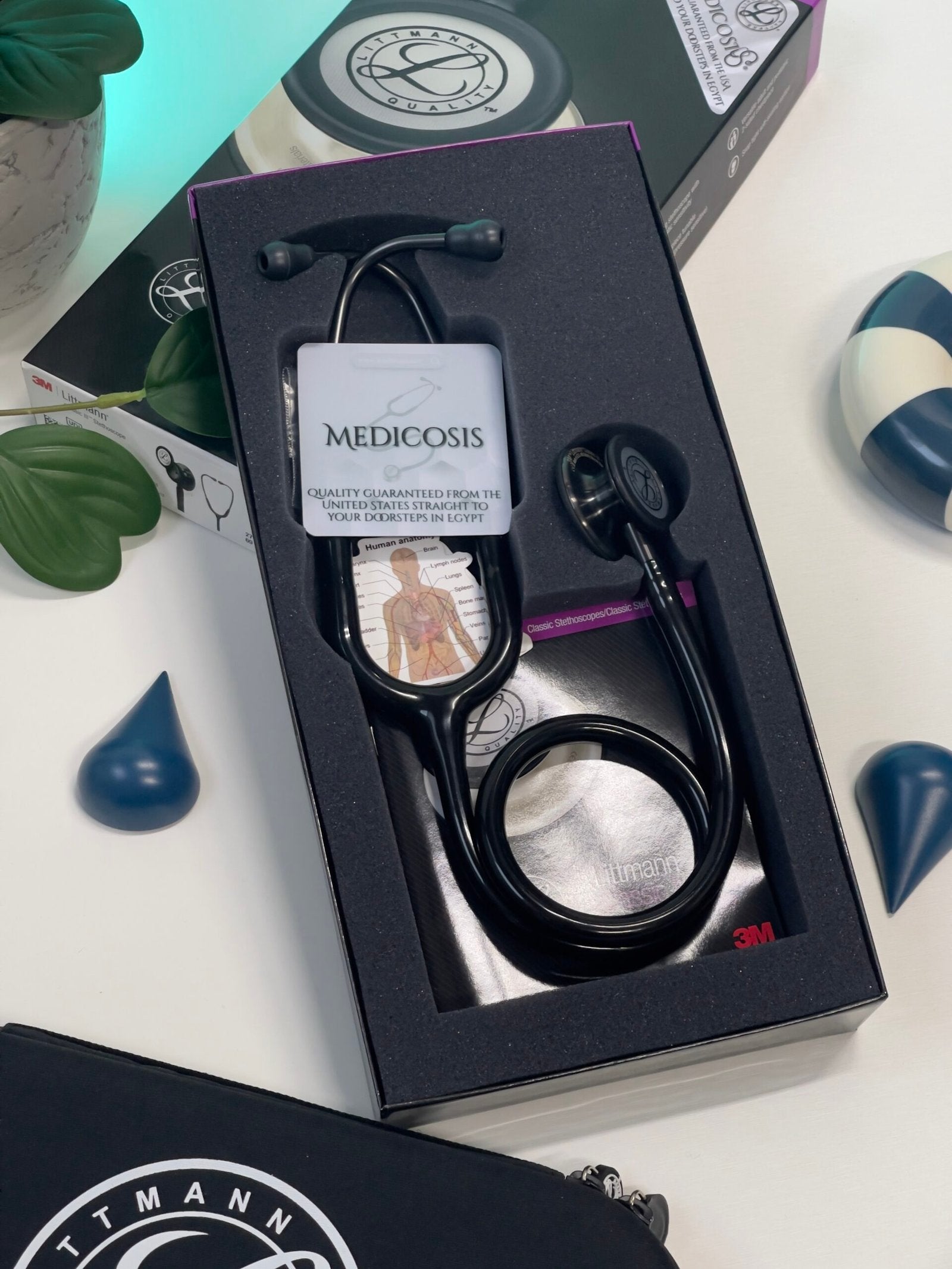 3M™ Littmann® Classic III™ Stethoscope - Black tube & Smoke black