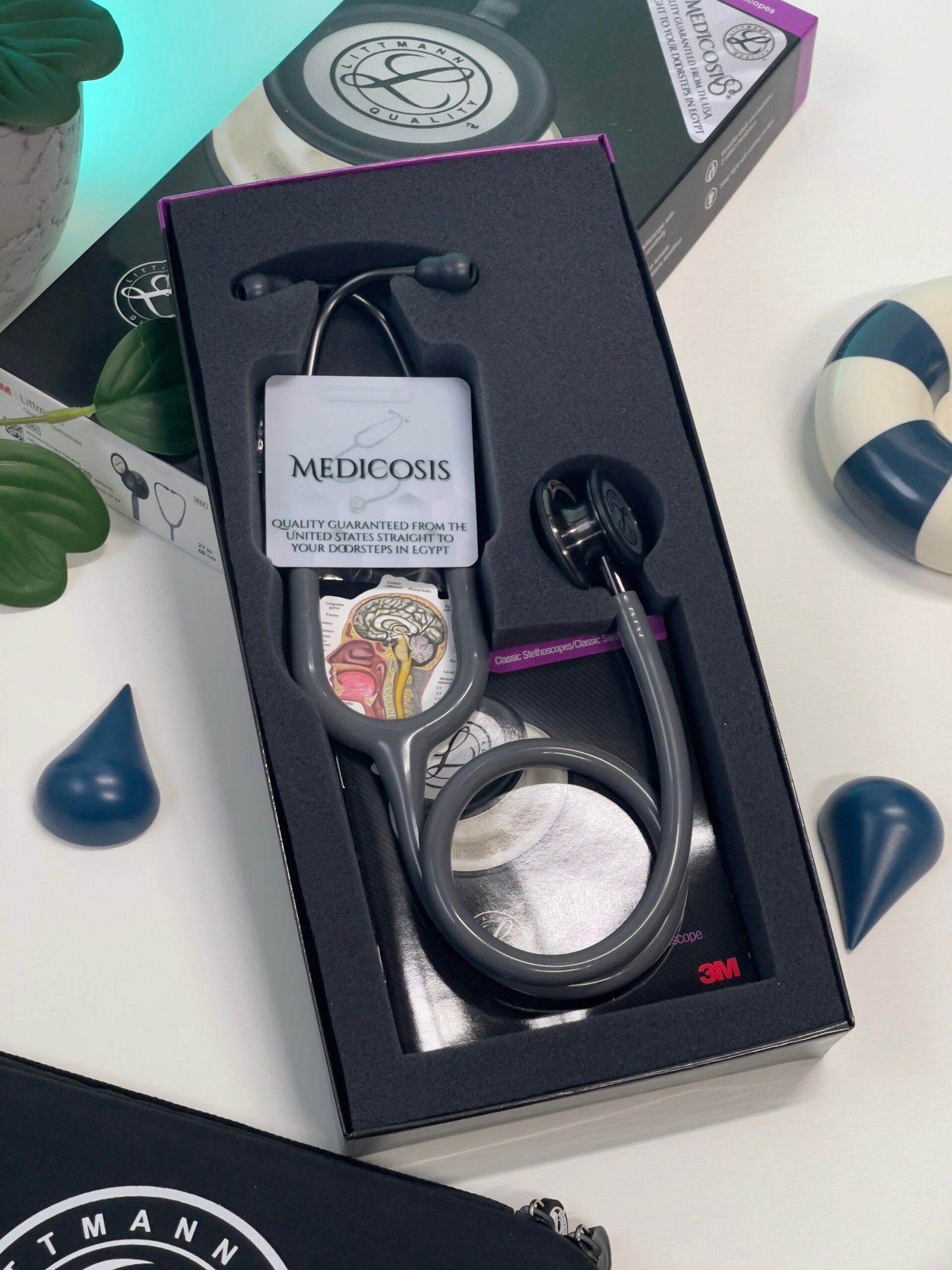 3M™ Littmann® Classic III™ Stethoscope - Gray tube & Smoke black