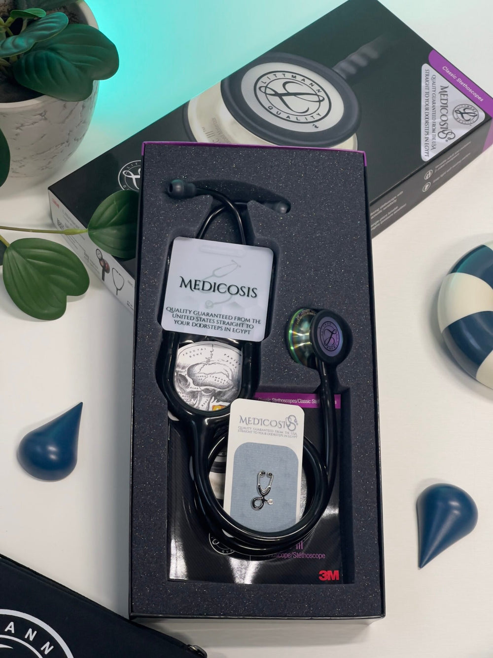3M™ Littmann® Classic III™ Stethoscope  - Black tube &amp; Rainbow finish chest piece 5870