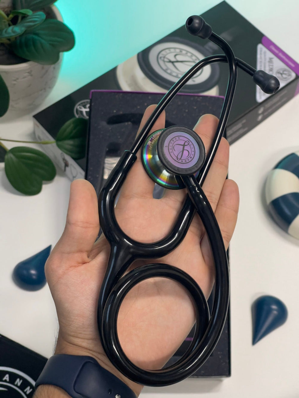 3M™ Littmann® Classic III™ Stethoscope  - Black tube &amp; Rainbow finish chest piece 5870