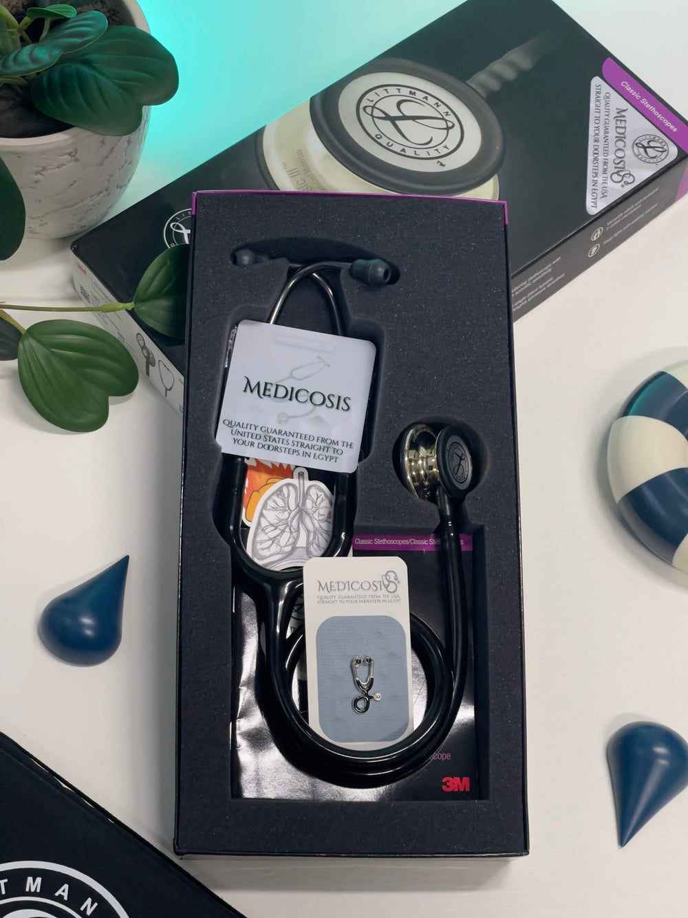 3M™ Littmann® Classic III™ Stethoscope - Black tube & Champagne finish chest piece 5861