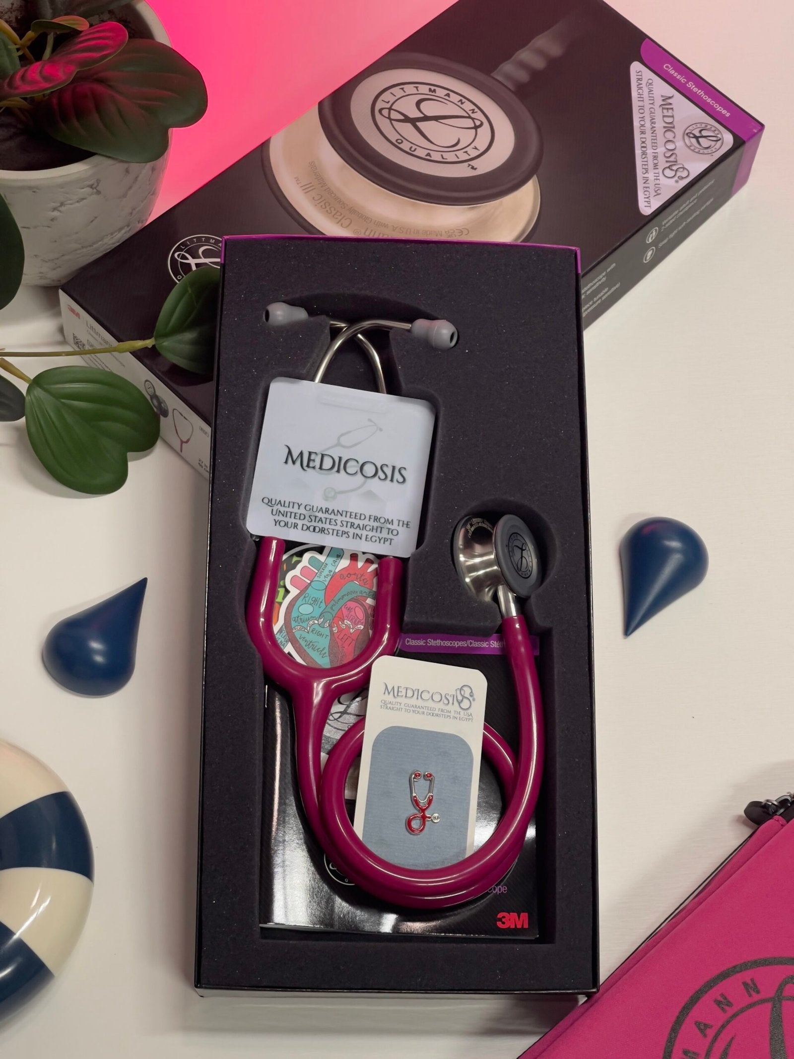 3M™ Littmann® Classic III™ Stethoscope - Raspberry tube &amp