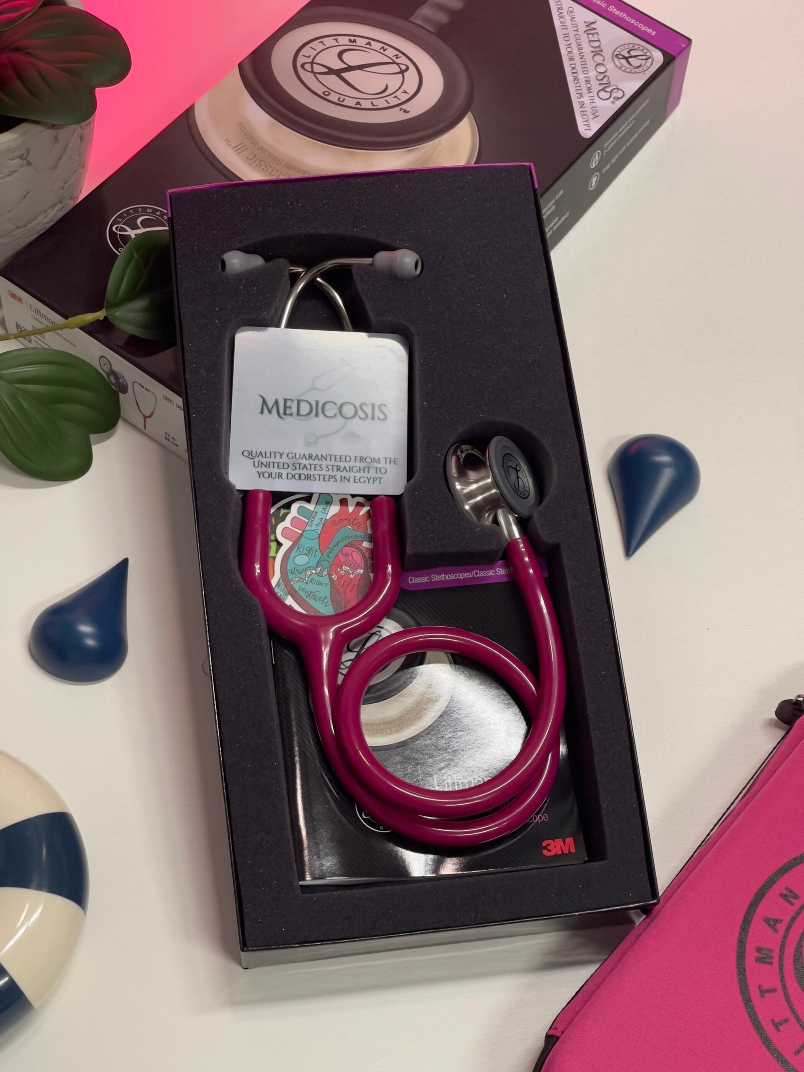 3M™ Littmann® Classic III™ Stethoscope - Raspberry tube &amp