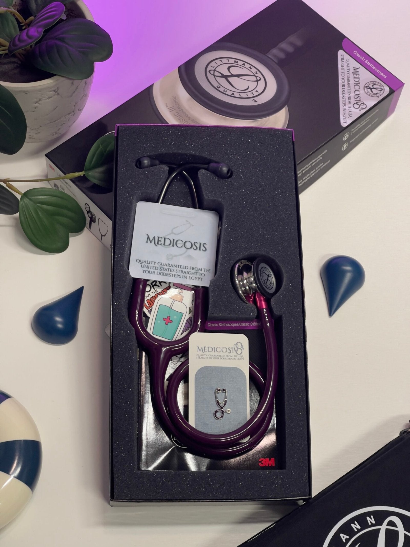 3M™ Littmann® Classic III™ Stethoscope - Plum tube & Mirror finish
