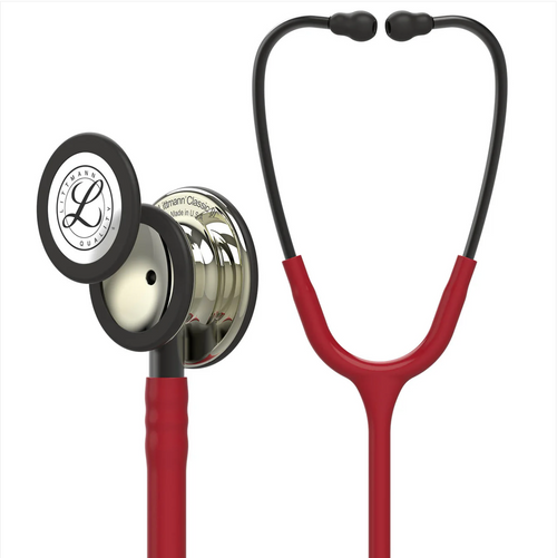 3M™ Littmann® Classic III™ Stethoscope - Burgundy tube & Champagne finish chest piece 5864