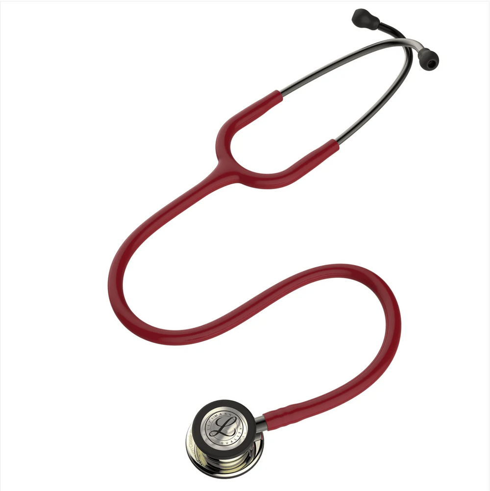 3M™ Littmann® Classic III™ Stethoscope - Burgundy tube & Champagne finish chest piece 5864