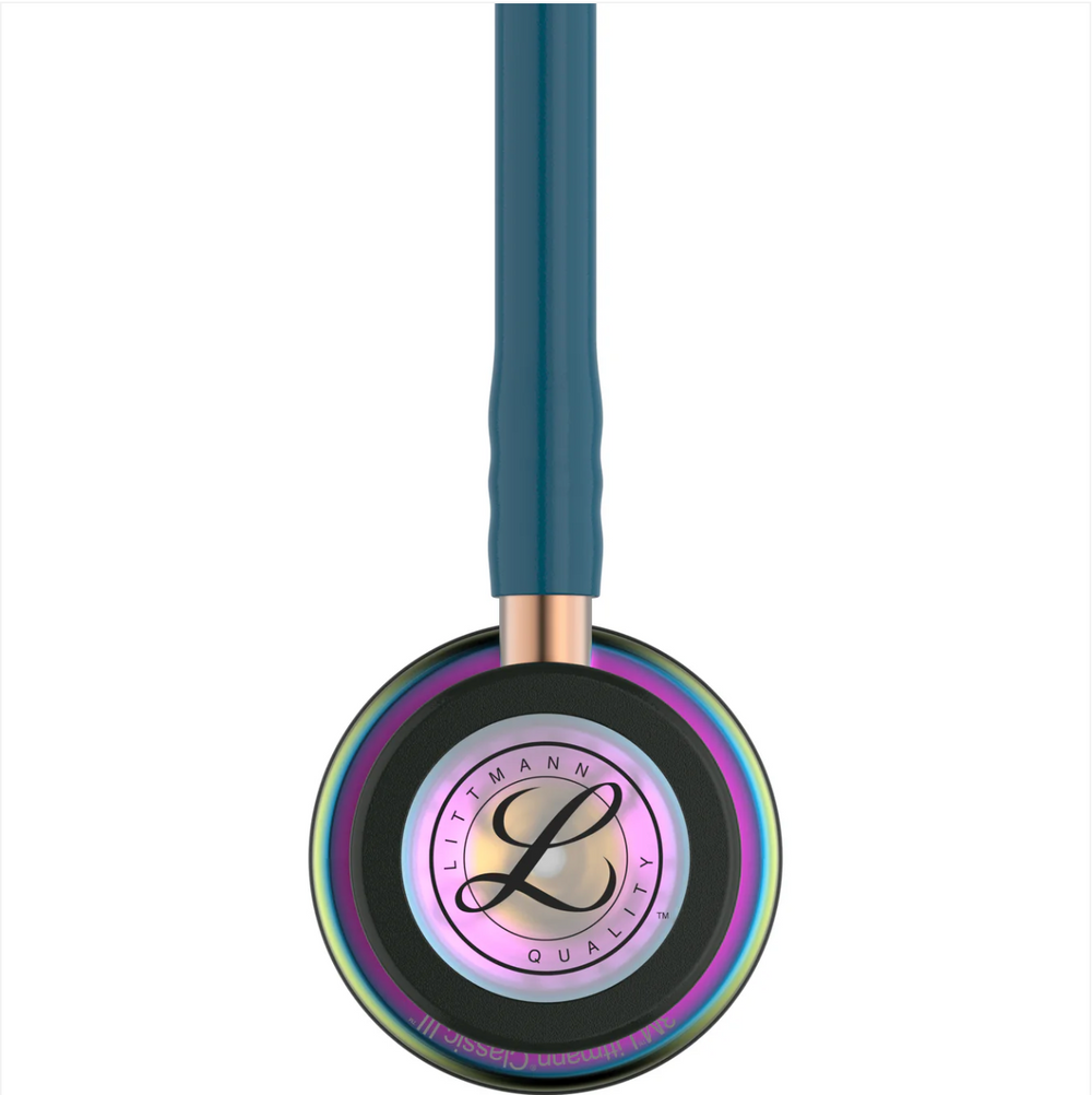 3M™ Littmann® Classic III™ Stethoscope - Caribbean blue tube & Rainbow finish chest piece 5807