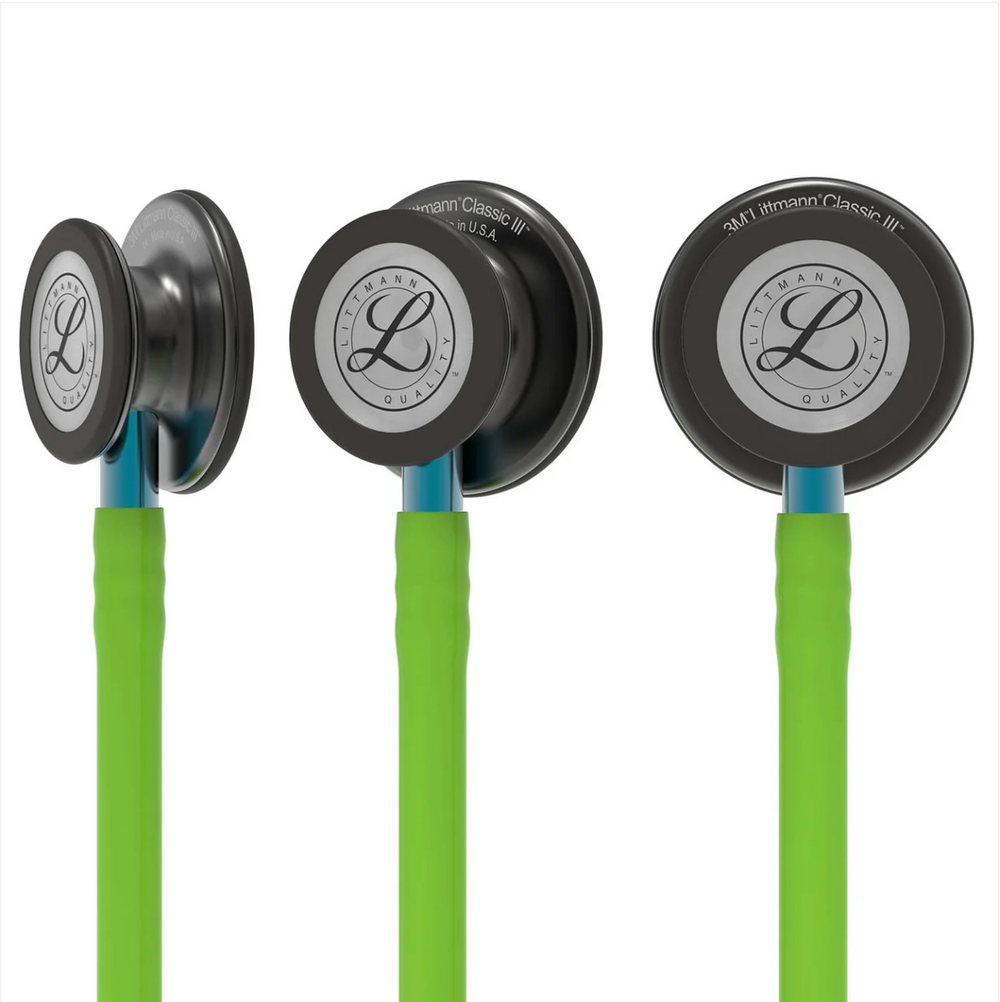 3M™ Littmann® Classic III™ Stethoscope - Lime green tube & Smoke black chest piece 5875