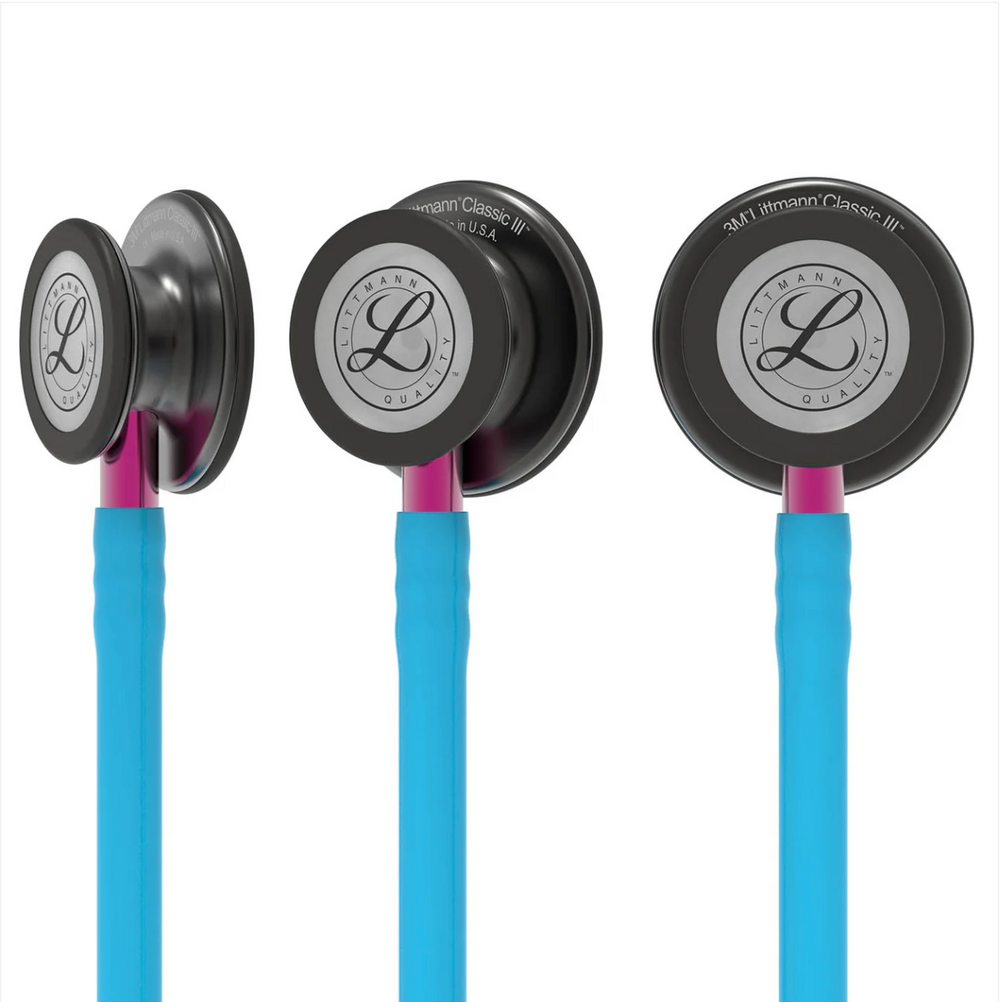 3M™ Littmann® Classic III™ Stethoscope - Turquoise tube & Smoke black chest piece 5872