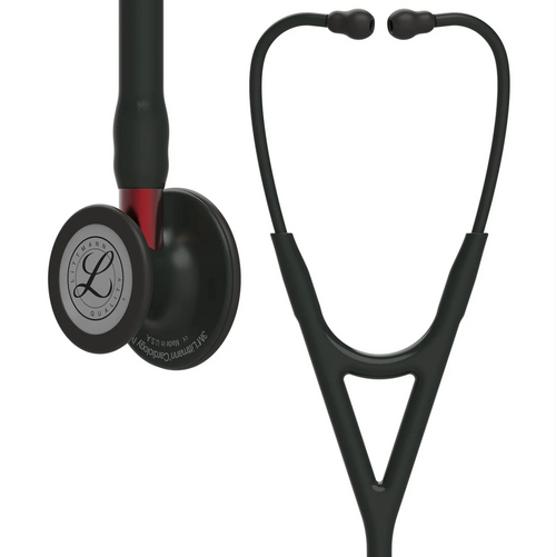 3M™ Littmann® Cardiology IV™ - Black tube & Matte black chest piece, Red stem 6200