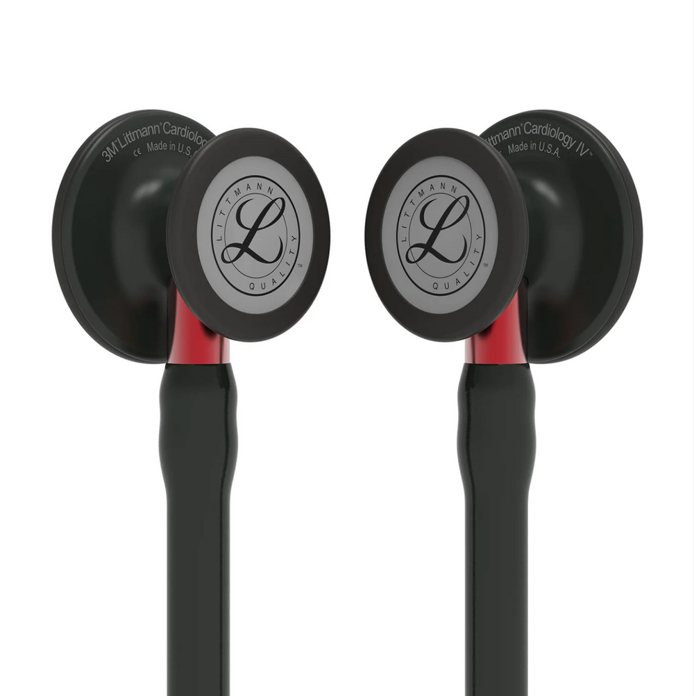 3M™ Littmann® Cardiology IV™ - Black tube & Matte black chest piece, Red stem 6200