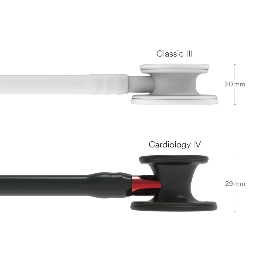 3M™ Littmann® Cardiology IV™ - Black tube & Matte black chest piece, Red stem 6200
