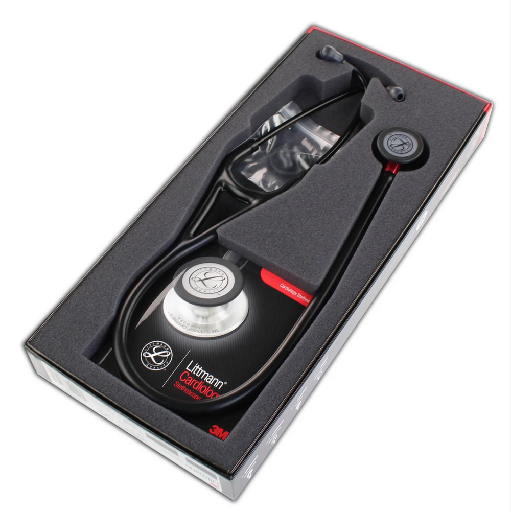 3M™ Littmann® Cardiology IV™ - Black tube & Matte black chest piece, Red stem 6200