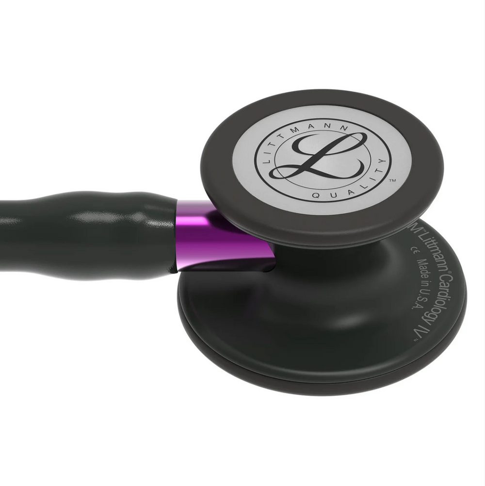 3M™ Littmann® Cardiology IV™ - Black tube & Matte black chest piece, Violet stem 6203