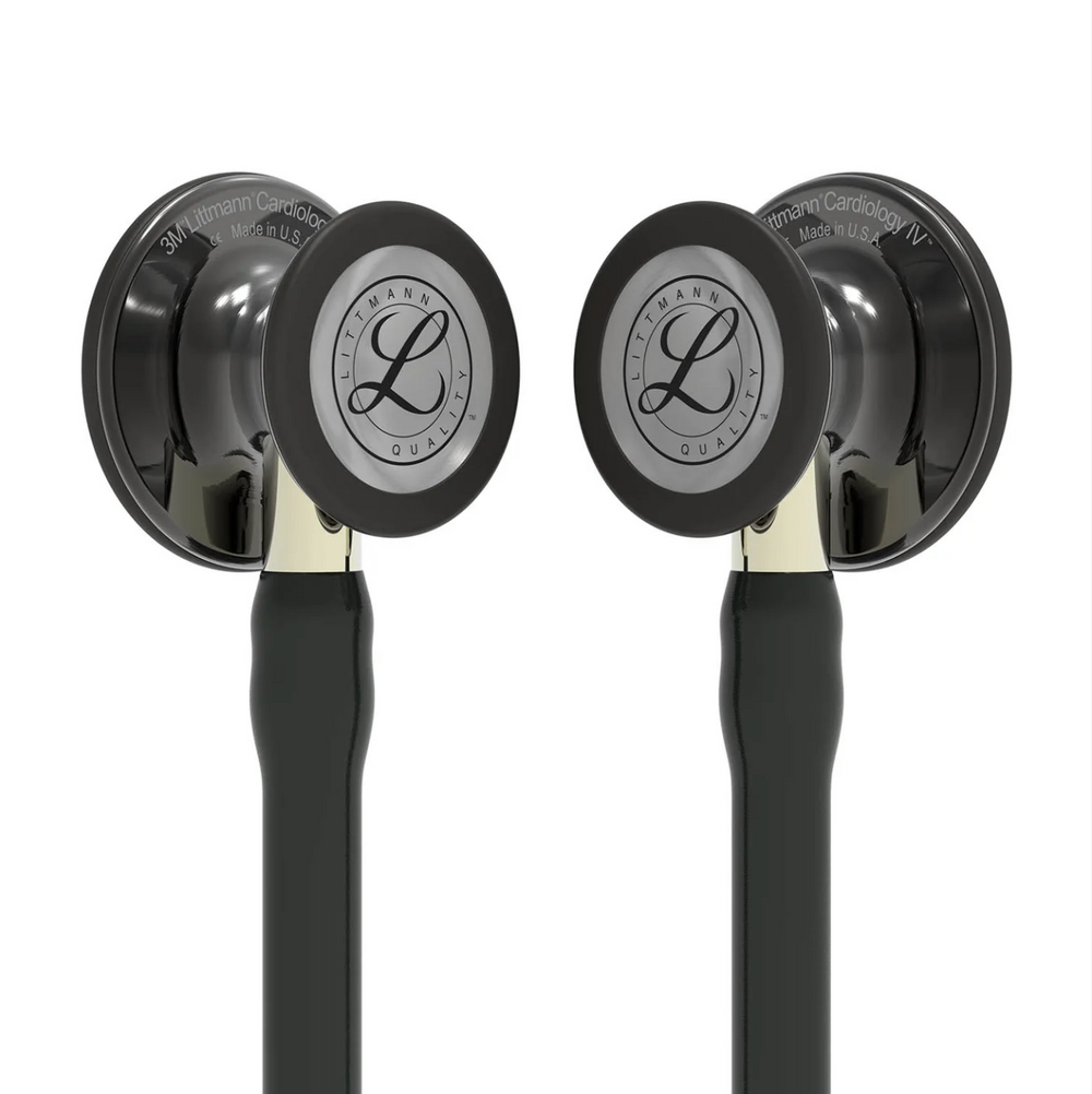 3M™ Littmann® Cardiology IV™ - Black tube & Polished smoke black chest piece, Champagne stem 6204