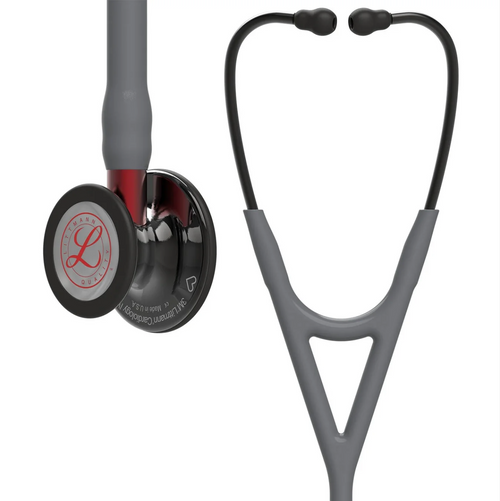 3M™ Littmann® Cardiology IV™ - Grey tube &amp; Smoke black chest piece - Engraved Heart "Limited Edition" 6183