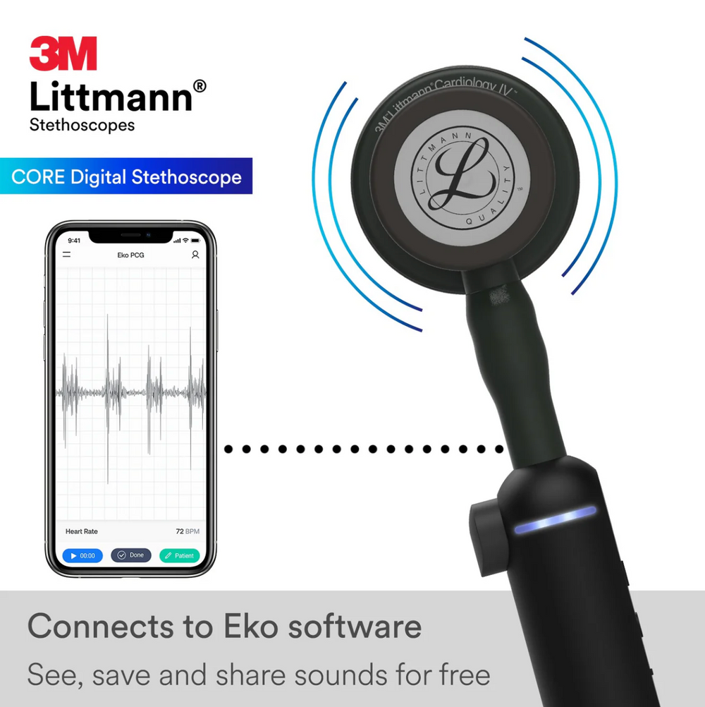 3M™ Littmann® CORE Digital - Black tube & Matte black chest piece 8480
