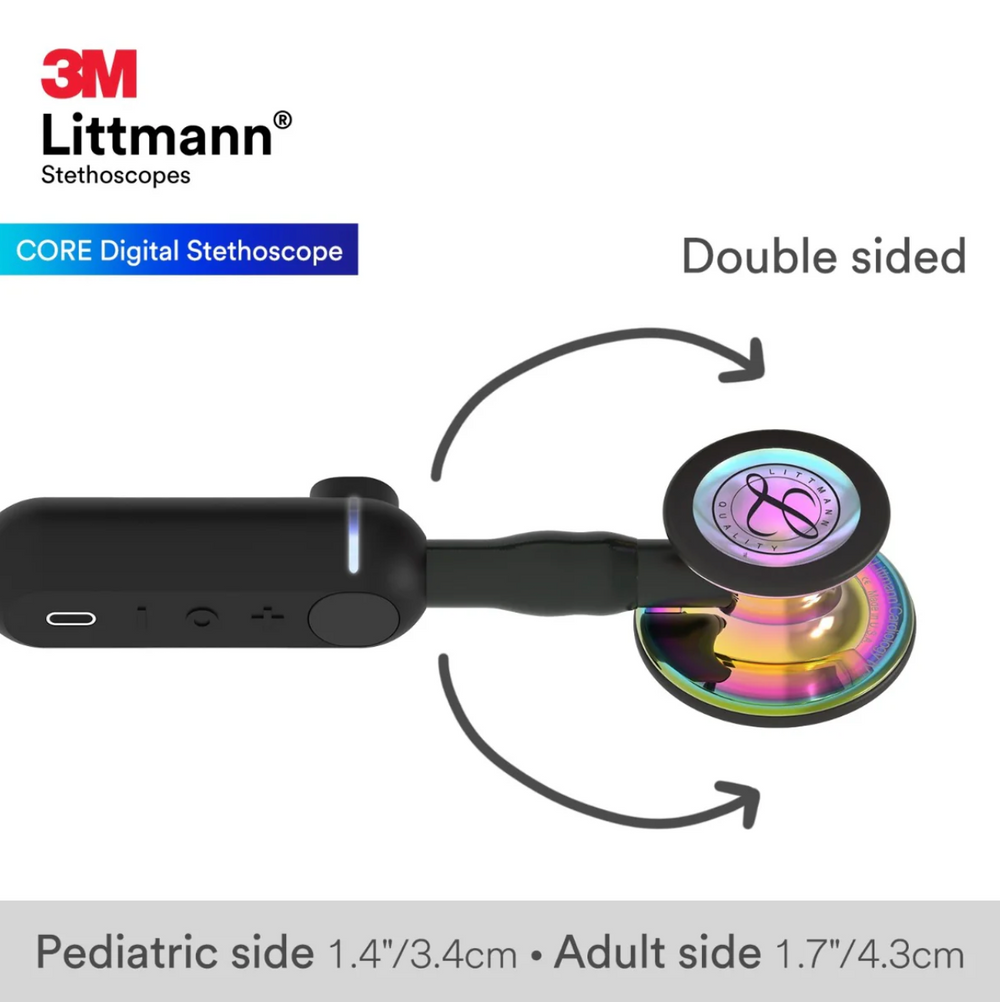 3M™ Littmann® CORE Digital - Black tube & High polish rainbow chest piece 8570