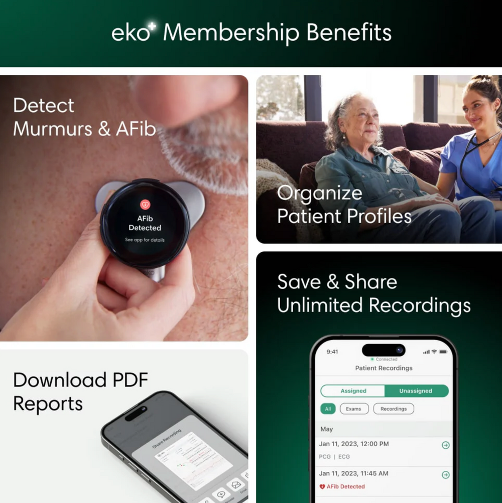 Eko CORE 500™ Digital Stethoscope - Silver Chestpiece