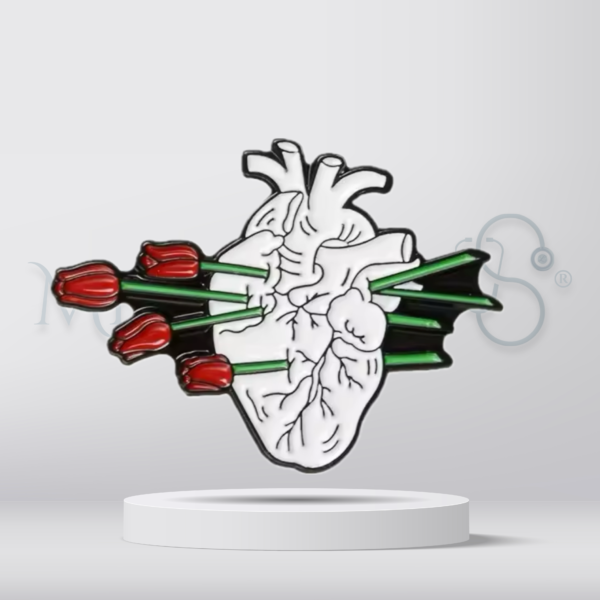 Heart with roses - Brooch